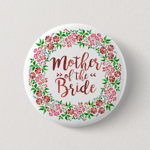 Mutter der Braut Hochzeitwasser Wasserfarbe Rosa Button