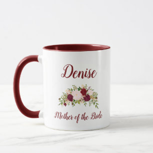 Mutter der Braut Marsala Rosa Blumenzehen Tasse