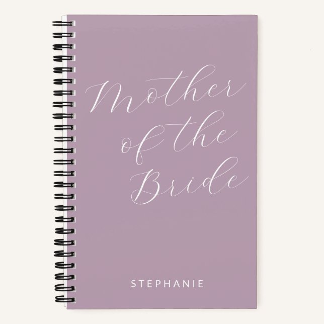 Mutter der Braut Minimalistischen Personalisierten Notizbuch (Vorderseite)