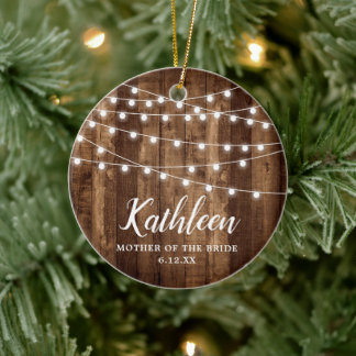 Mutter der Braut Personalisiert rustikales Holzkor Keramik Ornament