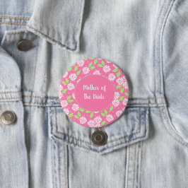Mutter der Braut Rosa grüne Blüte Button