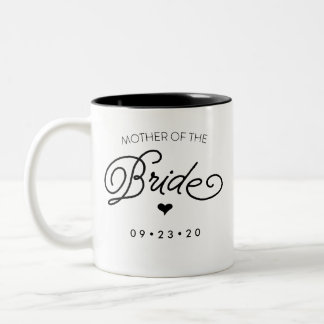 Mutter der Braut-Tasse personifizieren Ihr Datum Zweifarbige Tasse