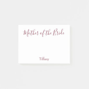Mutter der Braut Wedding White und Burgund Post-it Klebezettel