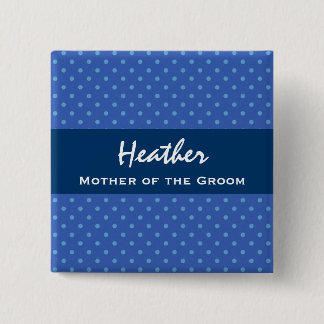 Mutter der Bräutigam-Marine-Blau-Tupfen Button