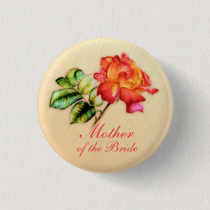 Mutter der Brautjause zur Rose Orangentee Button