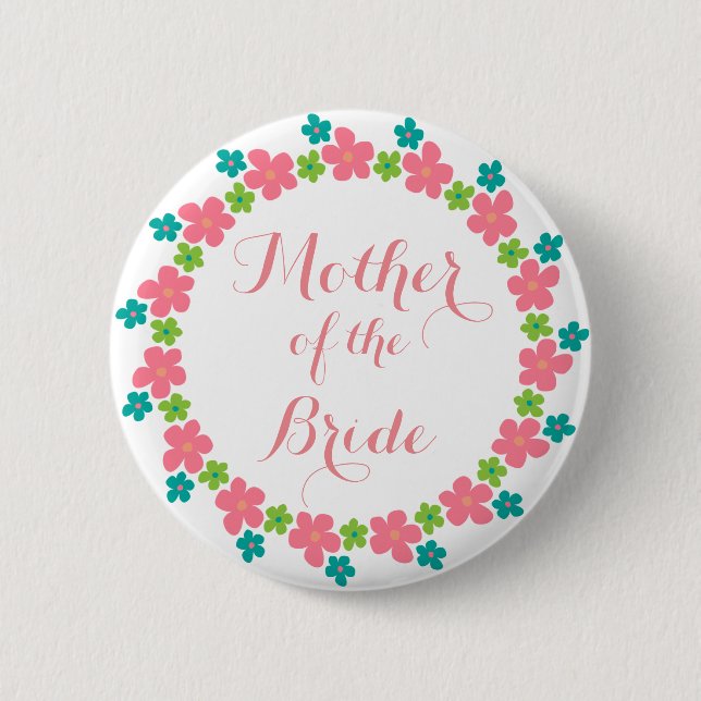 Mutter der Brautkalligraphie Hochzeit Button (Vorderseite)