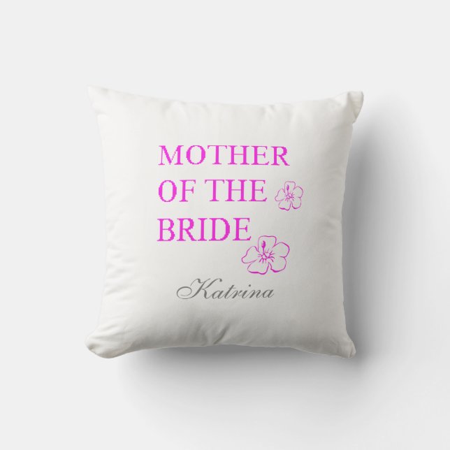 Mutter der Brautname Monogramm Hochzeiten florale Kissen (Vorderseite)