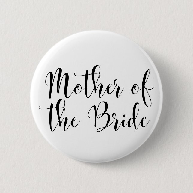 Mutter der Bride Black Script Typografie (30) Button (Vorderseite)