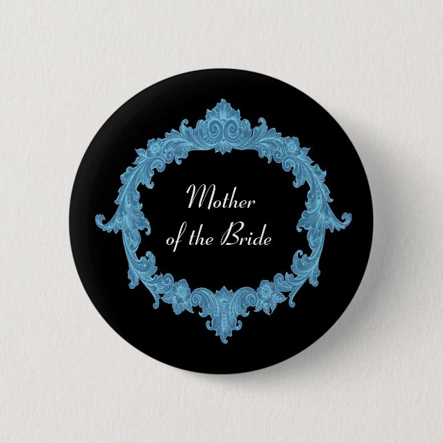 MUTTER DER BRIDE Blue Black Vintag V14 Button (Vorderseite)