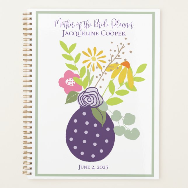 Mutter der Bride Blume Bouquet Planner Planer (Vorderseite)