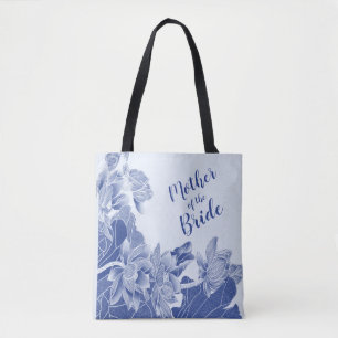 Mutter der Bride Exotic Blue Lotus Floral Tasche