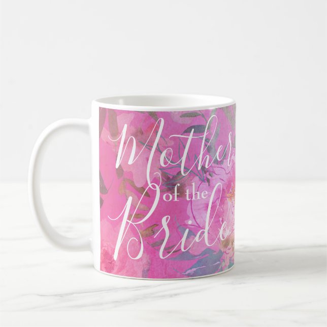 Mutter der Bride Floral Pink Moderne Kaffeetasse (Links)