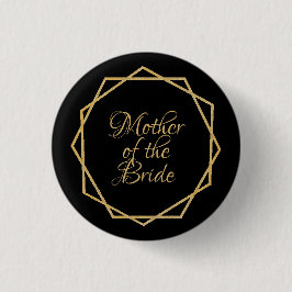 Mutter der Bride Gold Black Elegant Geometric Button