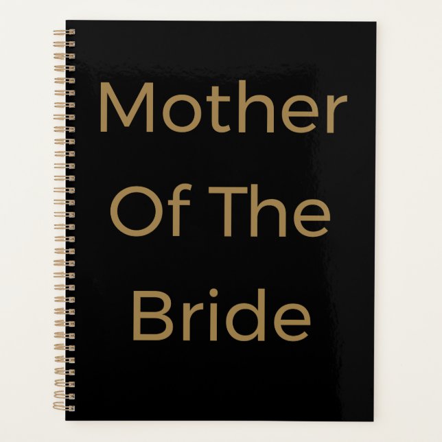 Mutter der Bride Gold Black Hochzeitsgeschenk Gefa Planer (Vorderseite)