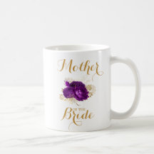 Mutter der Bride Lila Gold Floral Coffee Tasse