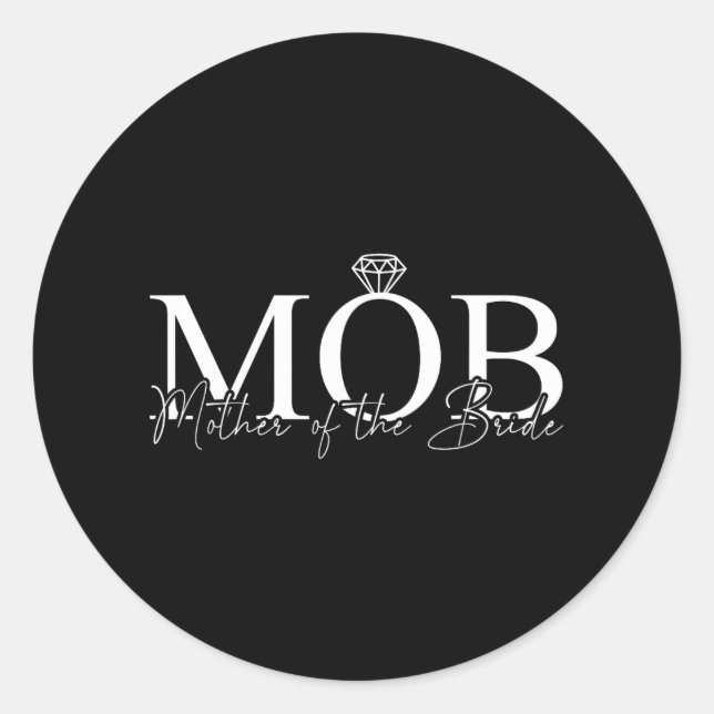 Mutter der Bride Mob Wedding Mama Mama Niedlich Br Runder Aufkleber (Vorderseite)