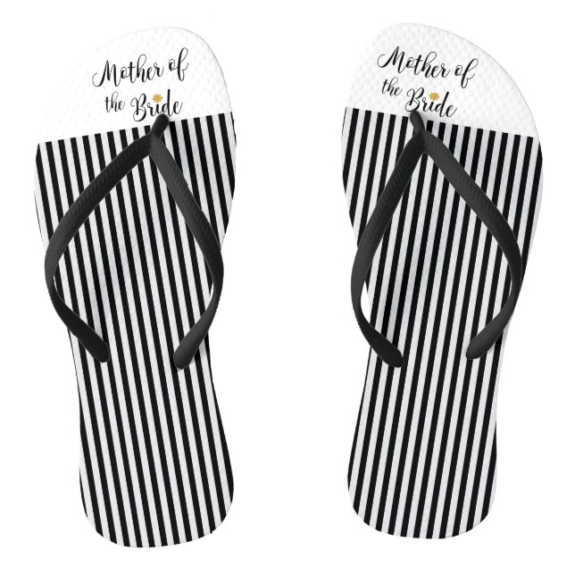 Mutter der Bride, schwarze Streifen goldene Blume Flip Flops (Fußbett)