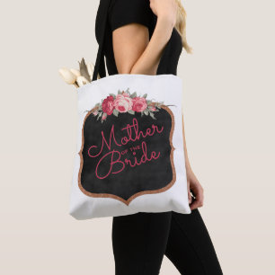 Mutter der Bride Script Rosa Blumenzwiese Tasche