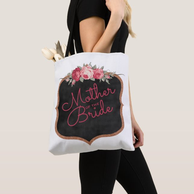 Mutter der Bride Script Rosa Blumenzwiese Tasche (Von Nahem)