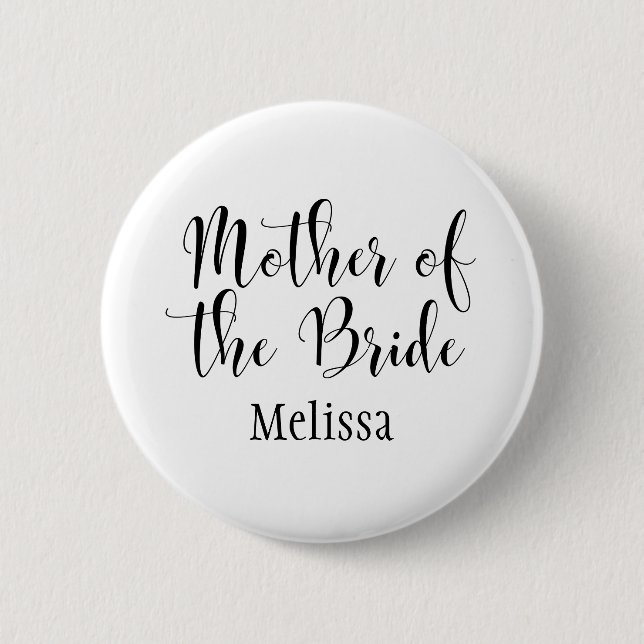 Mutter der Bride Script Typografie w/ Name (30) Button (Vorderseite)