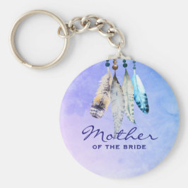 Mutter der Bride Watercolor Featherss Schlüsselanhänger