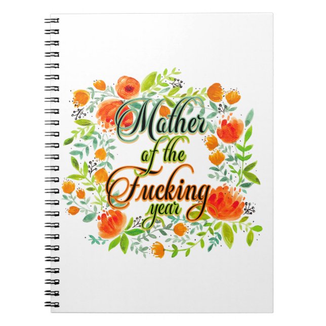 Mutter der F*cking-Jahr-Wildblume Blumenkohle Mama Notizblock (Vorderseite)