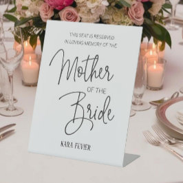 Mutter der Gedenkstätte der Braut reserviert Hochz Sockelschild