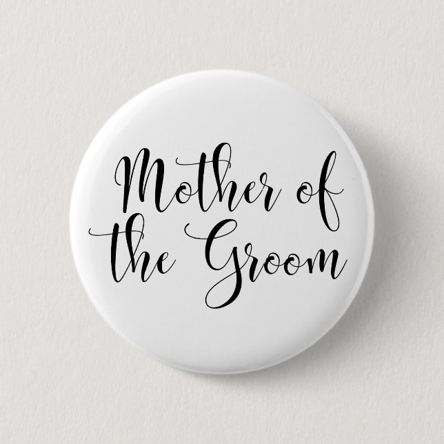 Mutter der Groom Black Script Typografie (30) Button (Vorderseite)