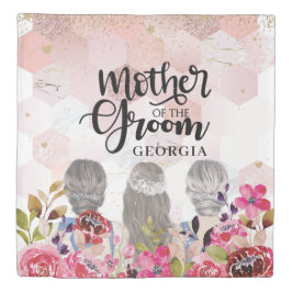 Mutter der Groom Floral Pink-Gold Geometric