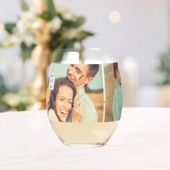 Mutter der Groom-FotoCollage Weinglas Ohne Stiel (Insitu (Hochzeit))