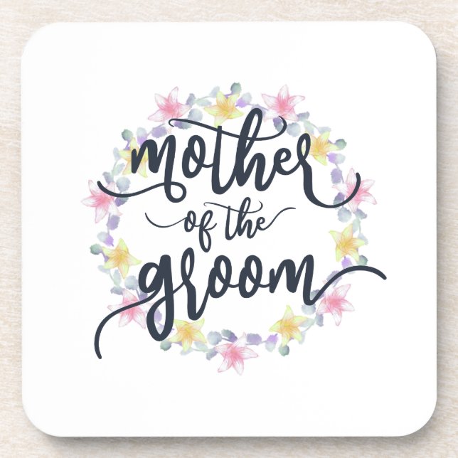 Mutter der Groom-Hochzeitkalligraphie | UNTERSETZE Getränkeuntersetzer (Vorderseite)