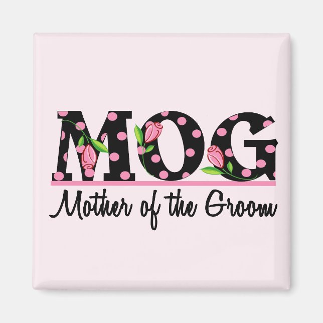 Mutter der Groom (MOG) Tulip Lettering Magnet (Vorne)
