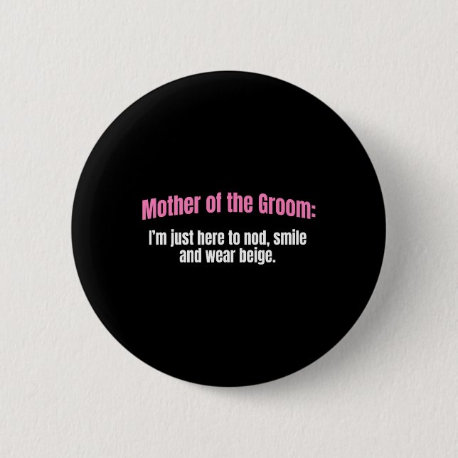 Mutter der Groom Nod lächeln und tragen Beige Moth Button (Vorderseite)