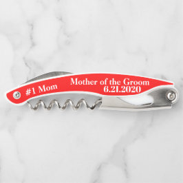 Mutter der Groom Red Gastgeschenk Hochzeit Korksch Kellnermesser