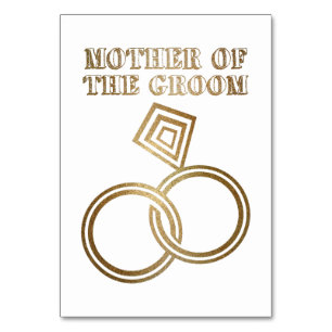 Mutter der Groom Romantic Gold Rings Hochzeit Tischnummer