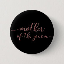 "Mutter der Groom" Rose Gold Glitzer auf Schwarz