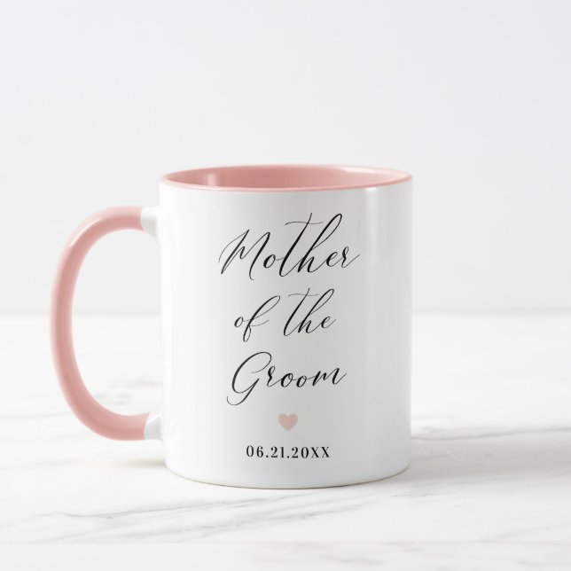 Mutter der Groom-Script-Hochzeitsgeschenke-Tasse Tasse (Links)