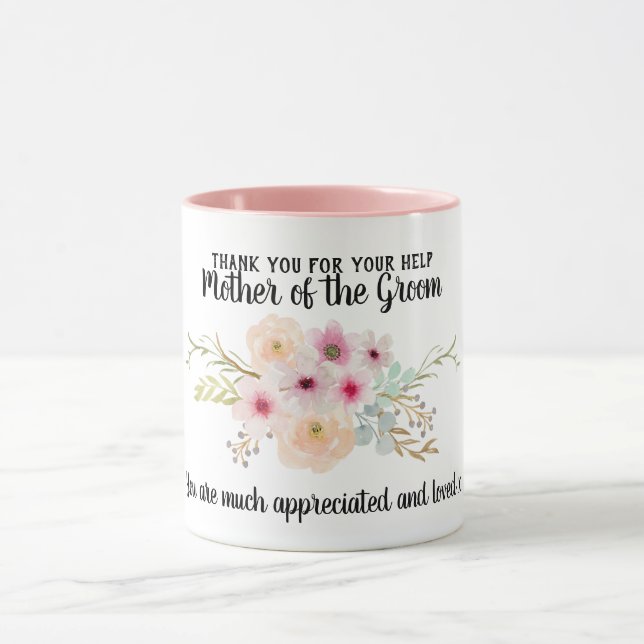 Mutter der Groom Vielen Dank Wertschätzung Blume Tasse (Zentrum)