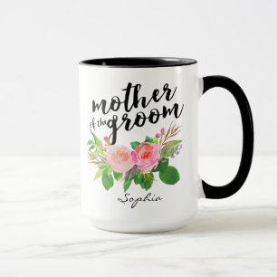 Mutter der Groom Wasserfarbe Personalisiert Tasse