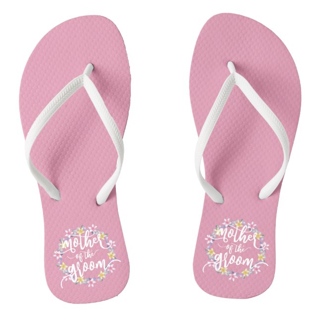 Mutter der Groom Wedding Calligraphy Flip Flops (Fußbett)