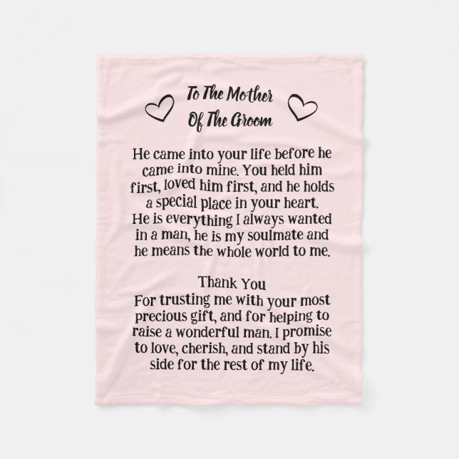 Mutter der Groomblanket-Hochzeitssache Fleecedecke (Vorderseite)