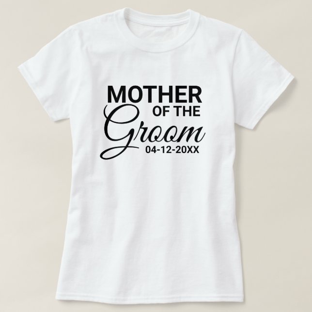 Mutter der Hochzeitsfamilie Groom T-Shirt (Design vorne)