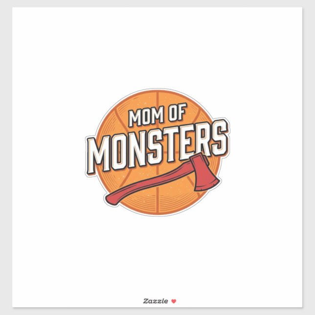 Mutter der Monster Vintage Basketball-Mutter Desig Aufkleber (Blatt)