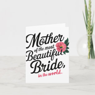 Mutter der schönsten Bride glücklich Bridal Pa Karte
