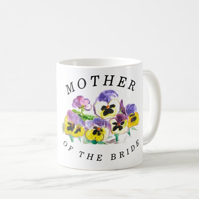 Mutter der Stiefmütterchen Blumenvintage Hochzeit Kaffeetasse (VorderseiteRechts)