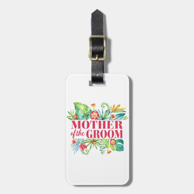 Mutter der tropischen Hochzeit in Urlaubsort Gepäckanhänger (Vorderseite vertikal)