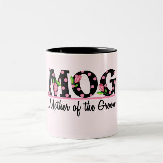 Mutter der Tulpe-Beschriftung des Bräutigam-(MOG) Zweifarbige Tasse