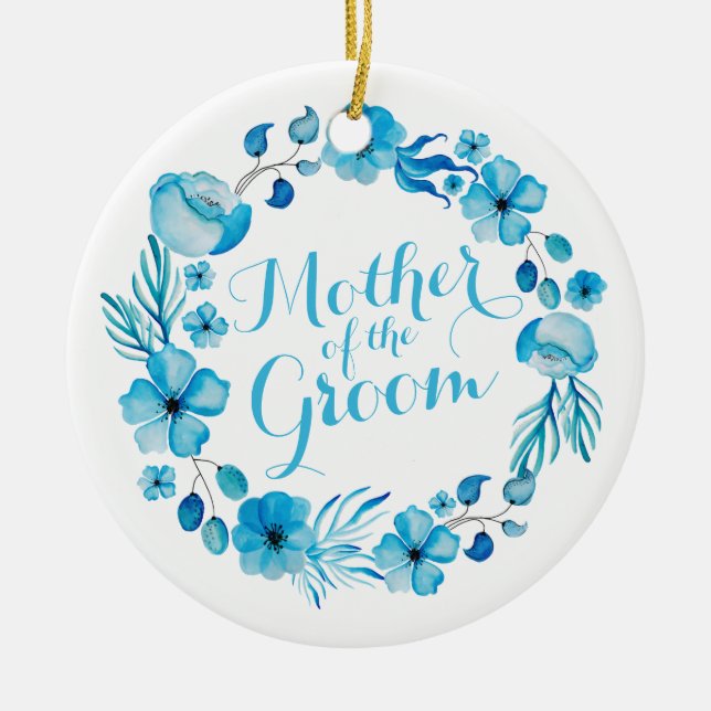 Mutter der Verzierung des Bräutigam-Aquarell-| Keramikornament (Vorne)