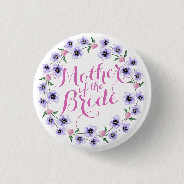 Mutter des Braut-Blumenhochzeits-Knopfes Button (Vorderseite)