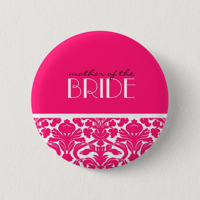 Mutter des Braut-Damast-Knopfes im Pink Button (Vorderseite)